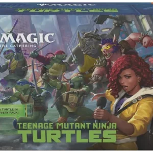 Magic: The Gathering Teenage Mutant Ninja Turtles Pizza Bundle box with pizza-themed lands and booster packs